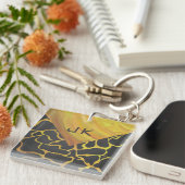 キリン ブラック＆イエロー プリント キーホルダー (正面右)