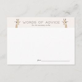 キリン ベイビーシャワー ベージュ アドバイスカード エンクロージャーカード