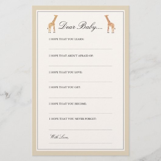 キリン |ベビー親愛カード (正面)