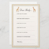 キリン |ベビー親愛カード (正面/裏面)