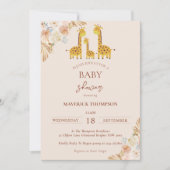 キリン・ボヘミアン乾燥した草の赤ちゃんシャワー 招待状 (正面)