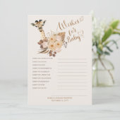 キリン・ボホ牧草の赤ちゃんシャワーベビー 招待状 (スタンド正面)