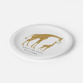 キリン・ママとベビーミニマリスト赤ちゃんシャワー ペーパープレート (アングル)