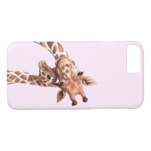 キリン·マム·ドーターが水彩アフリカを愛するかわいい Case-Mate iPhoneケース (裏面(横))