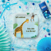 キリン&モンキーサファリまたは動物園のパーティー動物 ペーパープレート (パーティー)