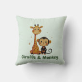 キリン&モンキー | ジャングルフレンズデコ子供へール クッション (裏面)