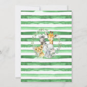 キリン ライオン サファリ ジャングル  動物 ベビーシャワー 招待状 (裏面)