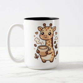 キリン ラテアート かわいい 二色マグカップ ツートーンマグカップ