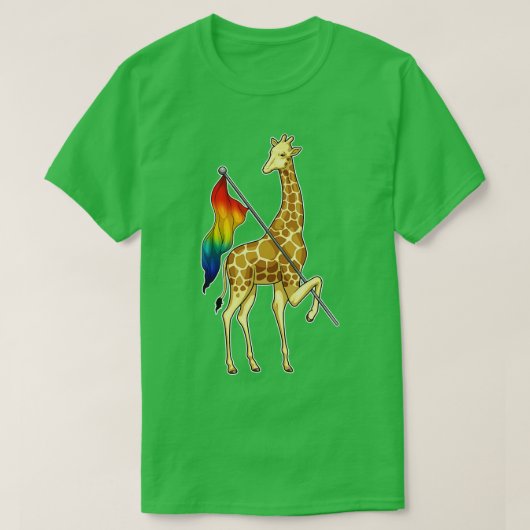 キリン・レインボー国旗 Tシャツ (デザイン正面)