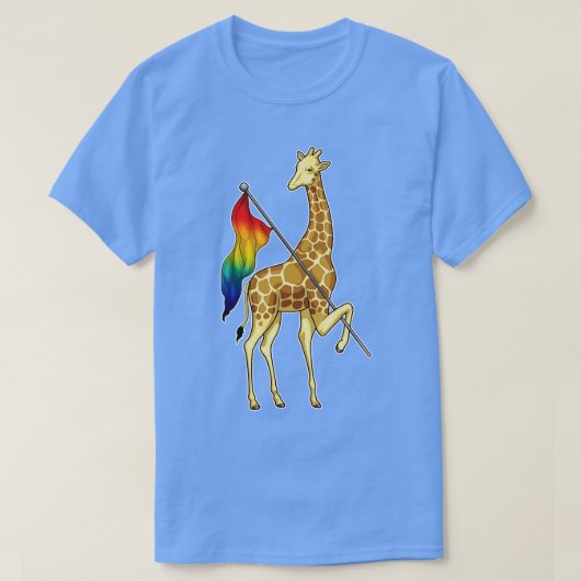 キリン・レインボー国旗 Tシャツ (デザイン正面)