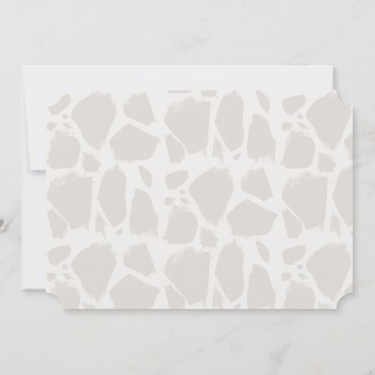 キリン・ワイルドワン・ウォーター・カラー写真1歳の誕生日 招待状 (裏面)