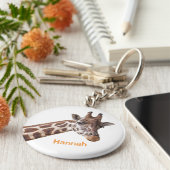 キリン – 名パーソナライズされた前キーチェーン キーホルダー (側面)