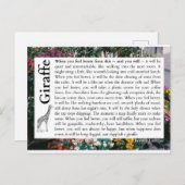 キリン - 回復についての詩 ポストカード (正面/裏面)