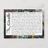 キリン - 回復についての詩 ポストカード (正面)