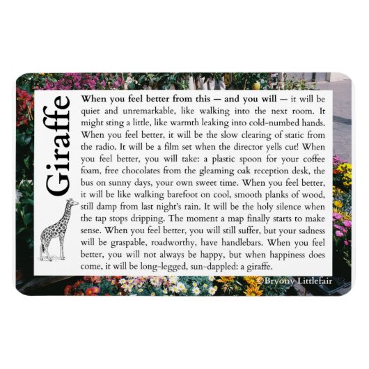 キリン – 回復についての詩 マグネット (横)