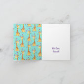 キリン 子供の誕生日パーティー かわいい お礼 カード (内部)