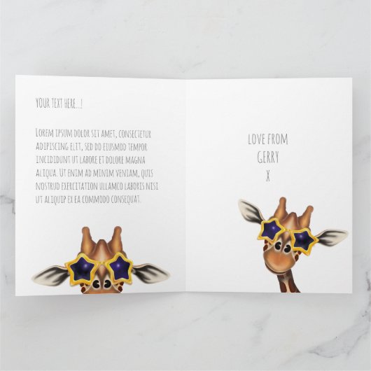 キリン 感謝の気持ちを込めた折り紙のグリーティングカード カード (内部)