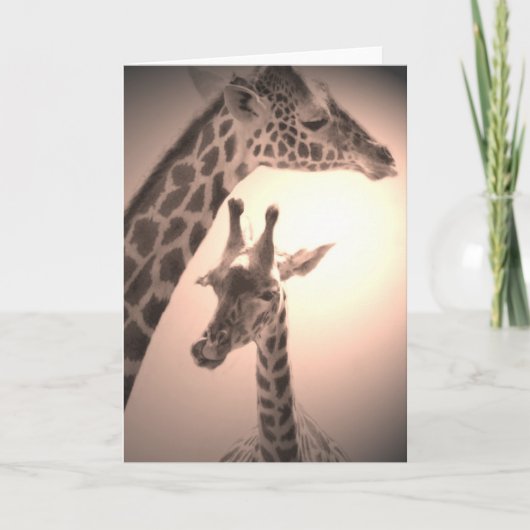 キリン、母子 カード (正面)