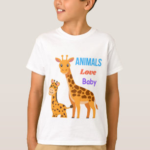 キリン+母子+.animals tシャツ