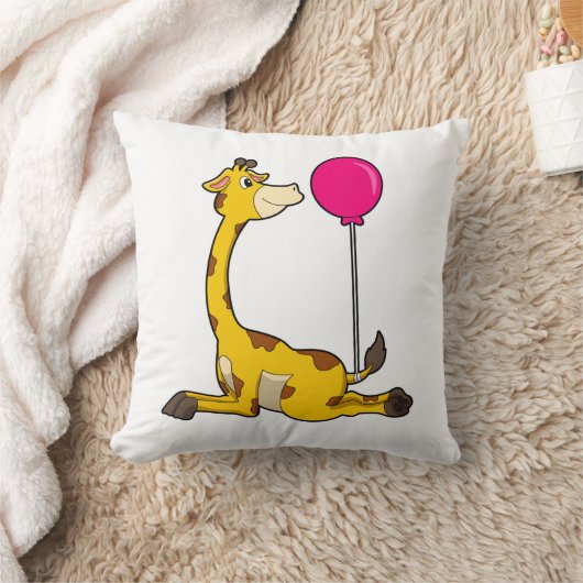 キリン(気球あり) クッション (ブランケット)