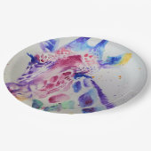 キリン 水彩 誕生日パーティー 紙皿 (アングル)