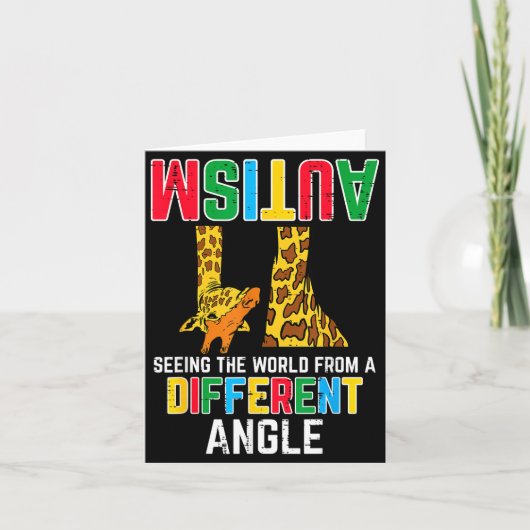 キリン 自閉症 世界を異なる角度から見る 自閉症啓発 カード (正面)