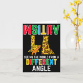 キリン 自閉症 世界を異なる角度から見る 自閉症啓発 カード (黄色い花)