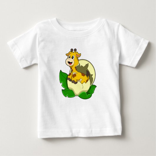 キリン（葉と卵） ベビーTシャツ (正面)