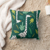 キリン、葉、手描きの背景。～をカラフル見る クッション (ブランケット)