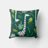 キリン、葉、手描きの背景。～をカラフル見る クッション (裏面)