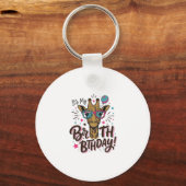 キリン 誕生日 ヴィンテージ 彫刻 パーティーTシャツ_1 キーホルダー (正面)