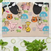 キリン，豚，象，キッチンハンドタオル キッチンタオル (折り畳み)