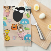 キリン，豚，象，キッチンハンドタオル キッチンタオル (四つ折り)