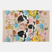 キリン，豚，象，キッチンハンドタオル キッチンタオル (横)