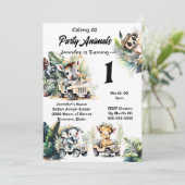 キリン 象 ジャングル サファリ 野生動物 ゼブラ 招待状 (スタンド正面)