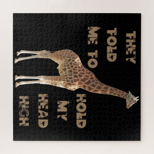 キリン:頭を高く上げろと言われた ジグソーパズル (横)