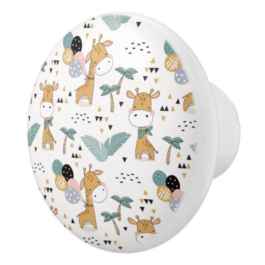 キリン、風船、ヤシの木のセラミックノブ セラミックノブ (右)