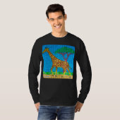 キリン(鮮やか) - メンズ長袖シャツ Tシャツ (正面フル)
