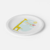 キリン + 鳥の中立ベビーシャワー ペーパープレート (アングル)