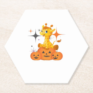 キリン Boo ハロウィン � かわいいスプーキー シーズンデザイン ペーパーコースター