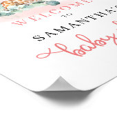 キリンEucalyptus女の子ベビーシャワー歓迎サイン ポスター (角)