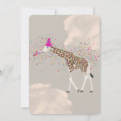 キリンPartying Safari Animals Birthday Party 招待状 (裏面)