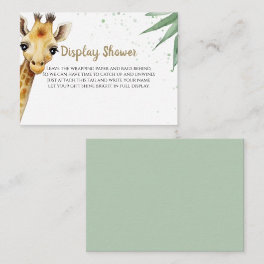 キリンSafariディスプレイ赤ちゃんシャワーエンクロージャカード エンクロージャーカード (正面/裏面)