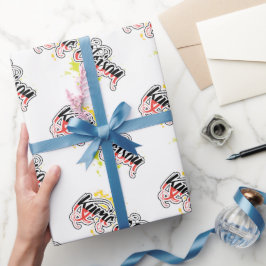 キリーエレゾン宗教的フレーズ様式化文字 ラッピングペーパー