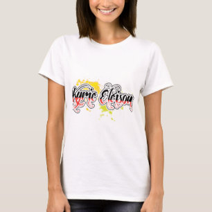 キリーエレゾン宗教的フレーズ様式化文字 Tシャツ