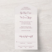 キリーブルゴーニュ伝統的エレガントな結婚式 オールインワン招待状 (内側)