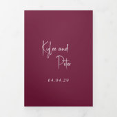 キリーブルゴーニュ伝統的エレガントな結婚式 三つ折り招待状 (カバー)