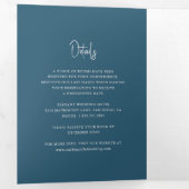 キリーブルー伝統的エレガントな結婚式 三つ折り招待状 (内部最初)