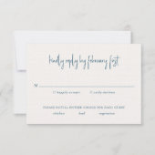 キリーブルー伝統的エレガントな結婚式 出欠カード (正面)