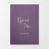 キリーマウヴエレガ伝統的ントウェディング 三つ折り招待状 (カバー)